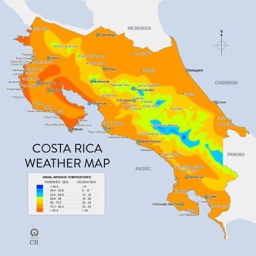 Costa Rica weather map